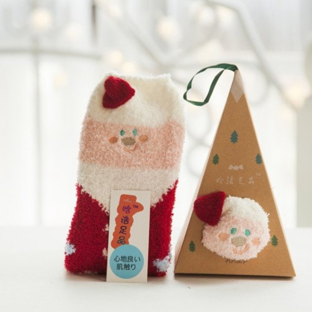 Santa Ornament Sock Boxes